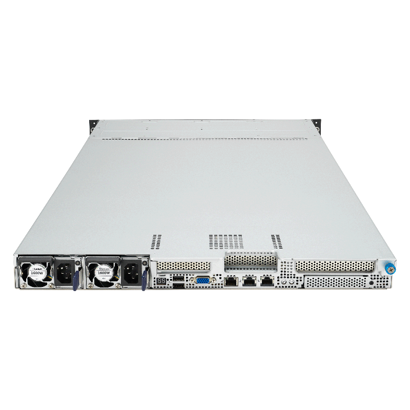 Серверная платформа/ ASUS RS501A-E12-RS4, 1U, 1x  SP5 (LGA 6096) 400W, 24x DIMM DDR5 6400/4800, 4x 3.5'' SATA/SAS, 2x M.2 SATA/NVME x4 22110, 3x PCIe x16+ 1x OCP3.0 x16, 1x 2-port 1GbE Intel I350 LAN, up to 2 single-slot GPU cards, 1+1 1600W