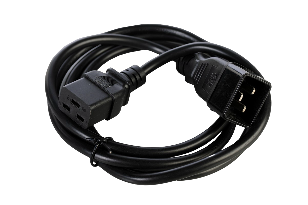 REM Шнур питания с заземлением IEC 60320 C19 IEC 60320 C20 / IEC320 C 20 , 16А/250В (3x1,5), длина 1,8 м. (R-16-Cord-C19-C20-1.8 / 101213.001-05) 