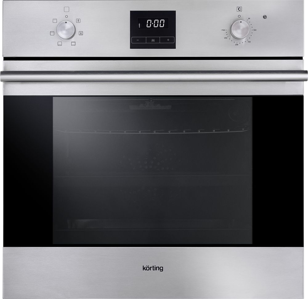 Встраиваемая электрическая духовка Korting OKB 560 CFX / 59.8 х 59.5 x 56 см, 6 режимов нагрева, гриль, дисплей, таймер, нержавеющая сталь