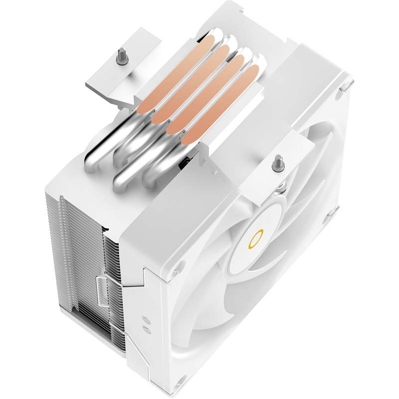 Кулер для процессора/ CPU Cooler Ocypus Delta A40 SE WH ARGB (190W, 4-pin PWM, 147mm, Al/Cu, 4x6mm, ARGB, 1x120mm, 60CFM, 31dBA, 1800RPM, S: 1851/1700/1200/115X, AM5/AM4, white)