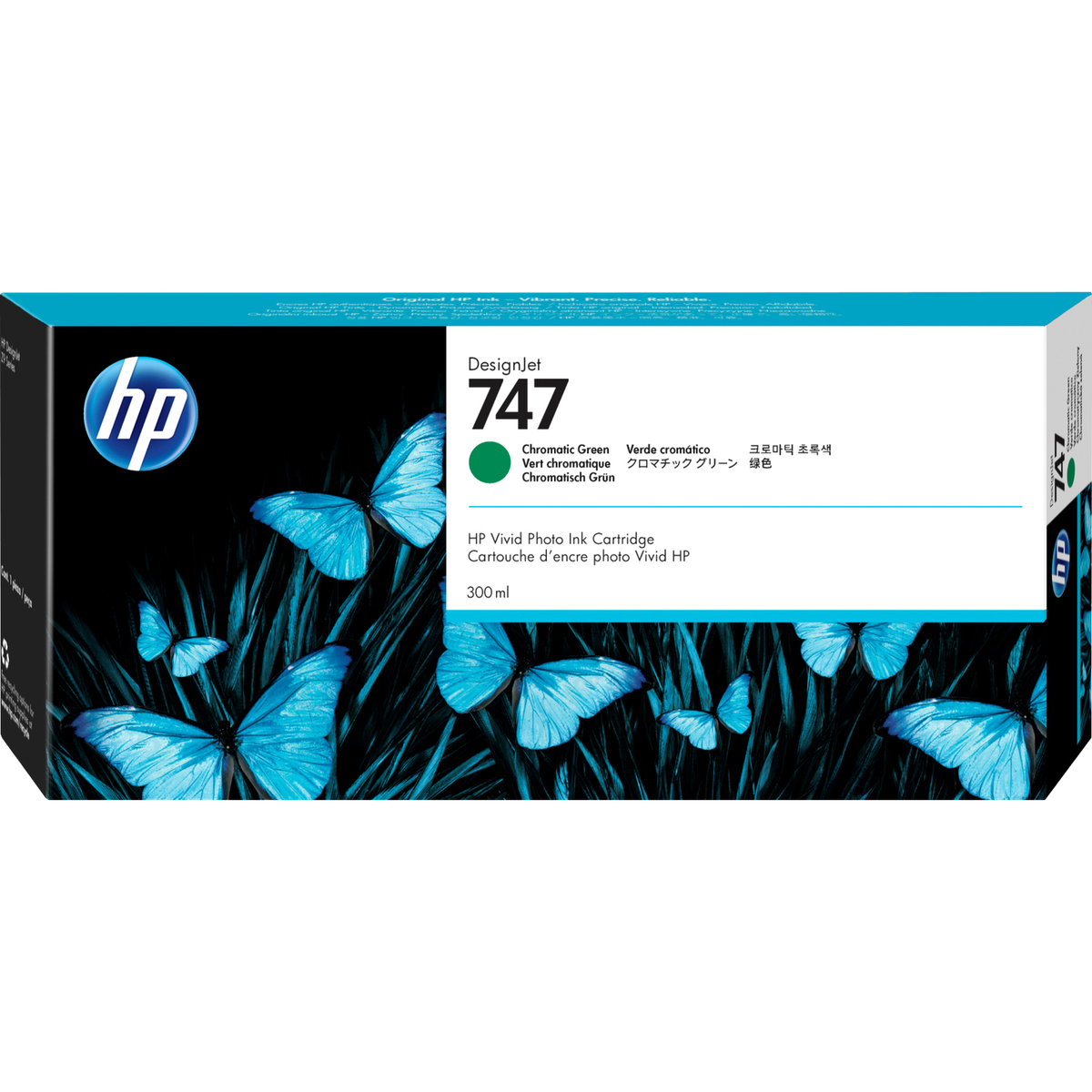 HP  P2V84A Картридж HP 747 хроматический зеленый   {HP DesignJet Z6/Z9+ series, (300 мл)}