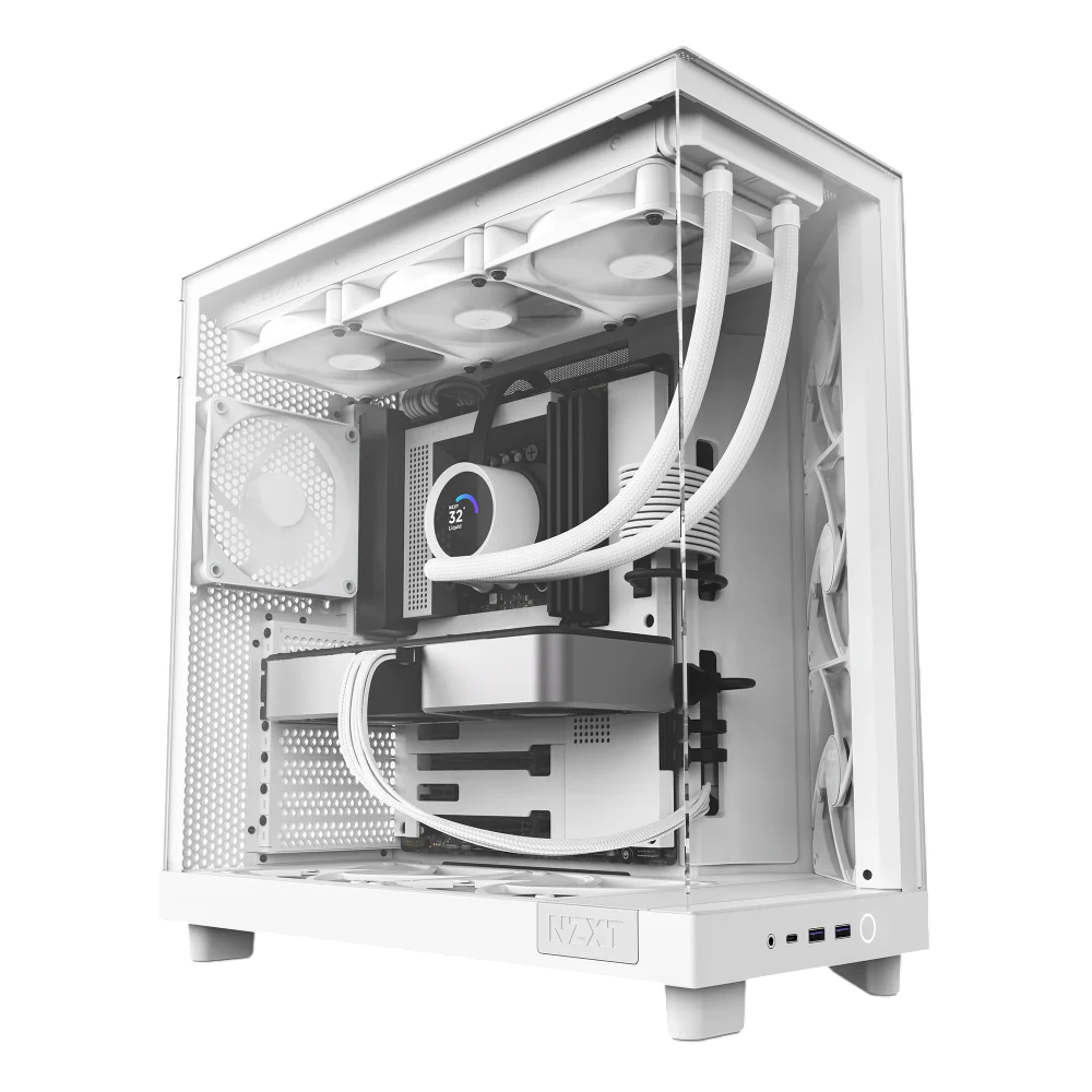 Корпус NZXT CC-H61FW-01 H6 Flow, Midi-Tower, 3x120мм, ATX, белый