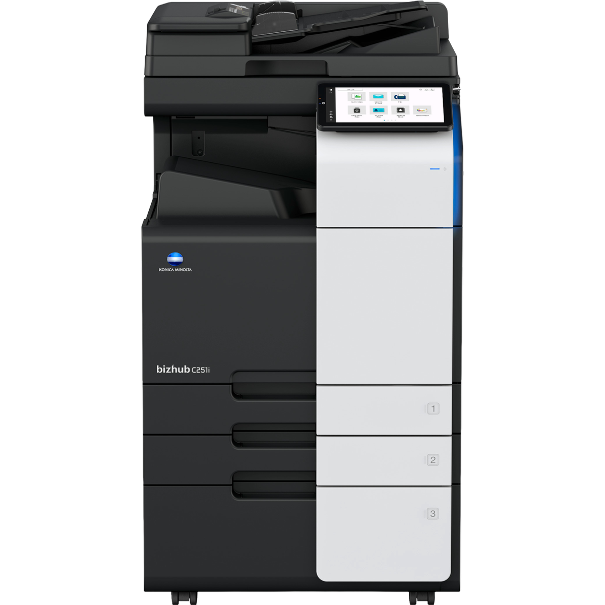 МФУ лазерное цветное Konica Minolta bizhub C251i (SRA3, 8Гб, 25 стр/мин, дуплекс, сеть, 256Гб(SSD),10,1" панель, 2x500 л
