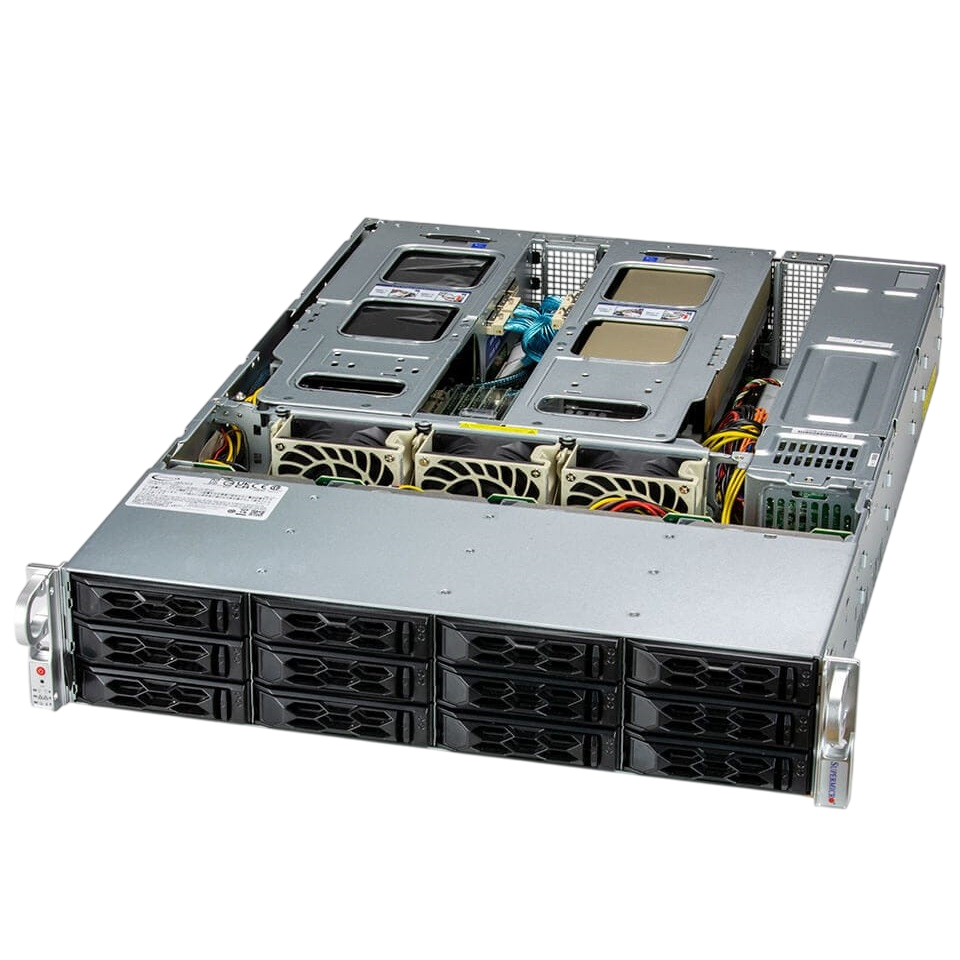 Серверная платформа/ SYS-620C-TN12R (bundle3): 2U / 2x LGA-4189 / ECC DDR4-3200/ 12x 3.5/2.5" hs NVMe*/SATA/SAS*/ 4x PCIe 4.0 x8 FHHL, 2x 2 PCIe 4.0 x16 FHHL, 2x PCIe 3.0 x2 NVMe M.2 / 1x Dual-Port 1GbE RJ45 / 2x 1200W Power