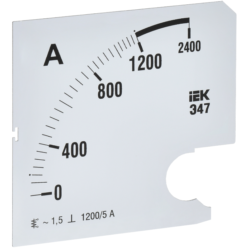 Шкала смен. для амперметра Э47 1200/5А-1,5 96х96мм IEK
