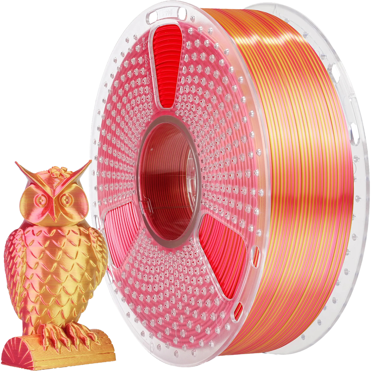 -/ Филамент NVPRINT Silk PLA+  Red/Gold  для 3D печати диаметр 1.75мм  длина 330 метров  масса 1 кг