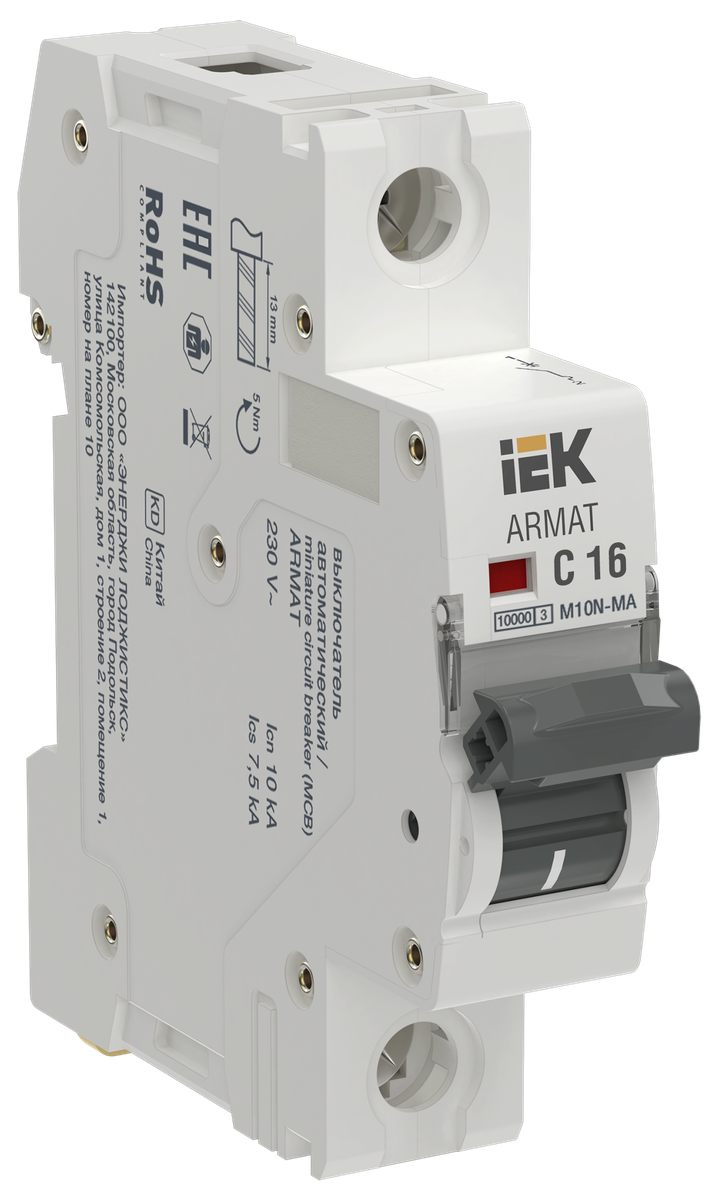 ARMAT Авт. выкл. без тепл. расц. M10N-MA 1P C 16А IEK