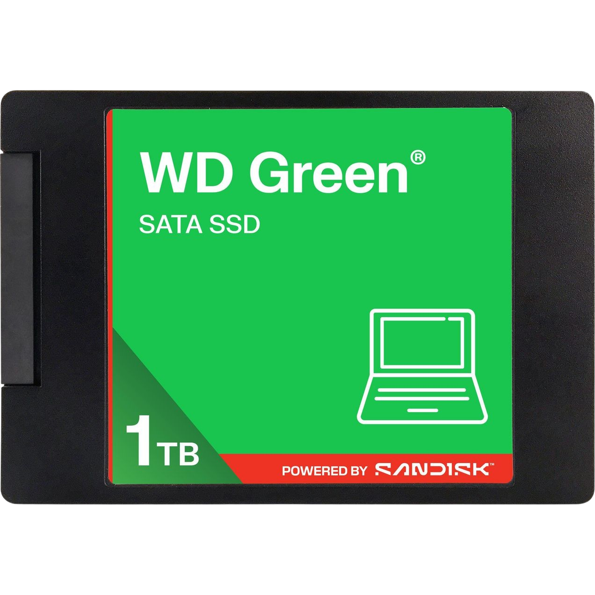 Твердотельный накопитель/ WD SSD Green, 1.0TB, 2.5" 7mm, SATA3, QLC, R/W 545/385MB/s, IOPs н.д./н.д., TBW н.д., DWPD н.д. (12 мес.)