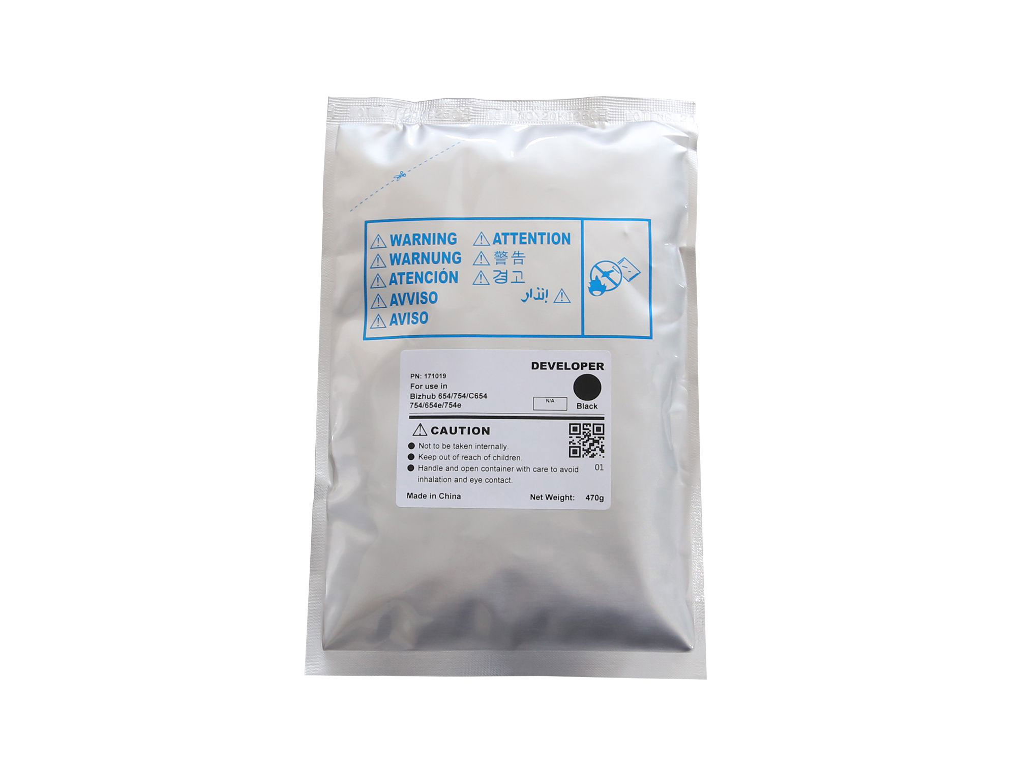 Тонеры и девелоперы Девелопер для KONICA MINOLTA Bizhub 654/754/C654/C754/C654e/C754e (CET) Black, 470г, 1200000 стр., CET171019