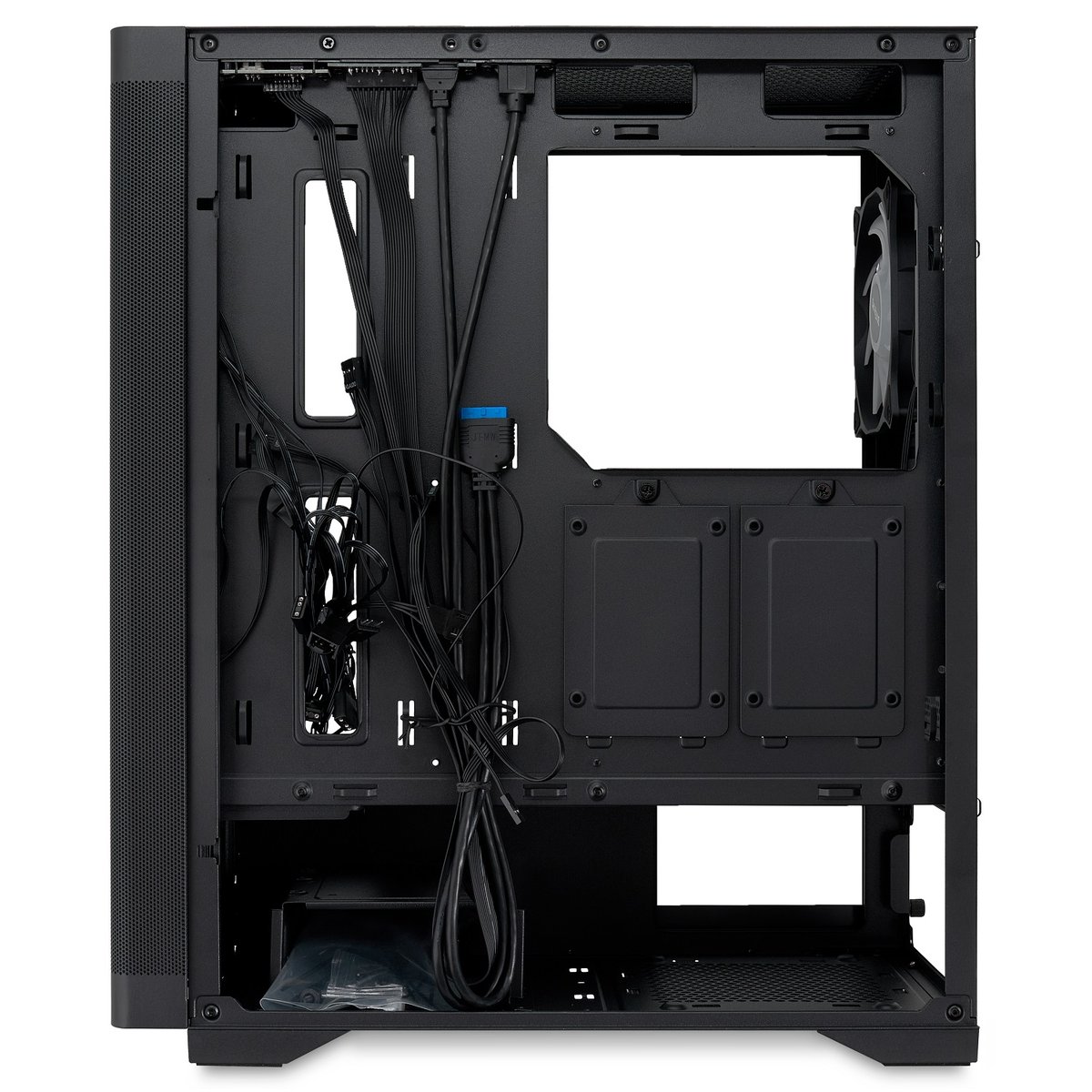Корпус без блока питания/ Case HSPD M520, Mesh Mid Tower, Black, slide TG, 0.45 SPCC, 4x120mm ARGB (M11-120) ATX, mATX, mITX 160/330/184mm 2x2.5", -, 7xPCI 2xUSB-A 3.0, 1xUSB-A 1.0 390x200x449mm