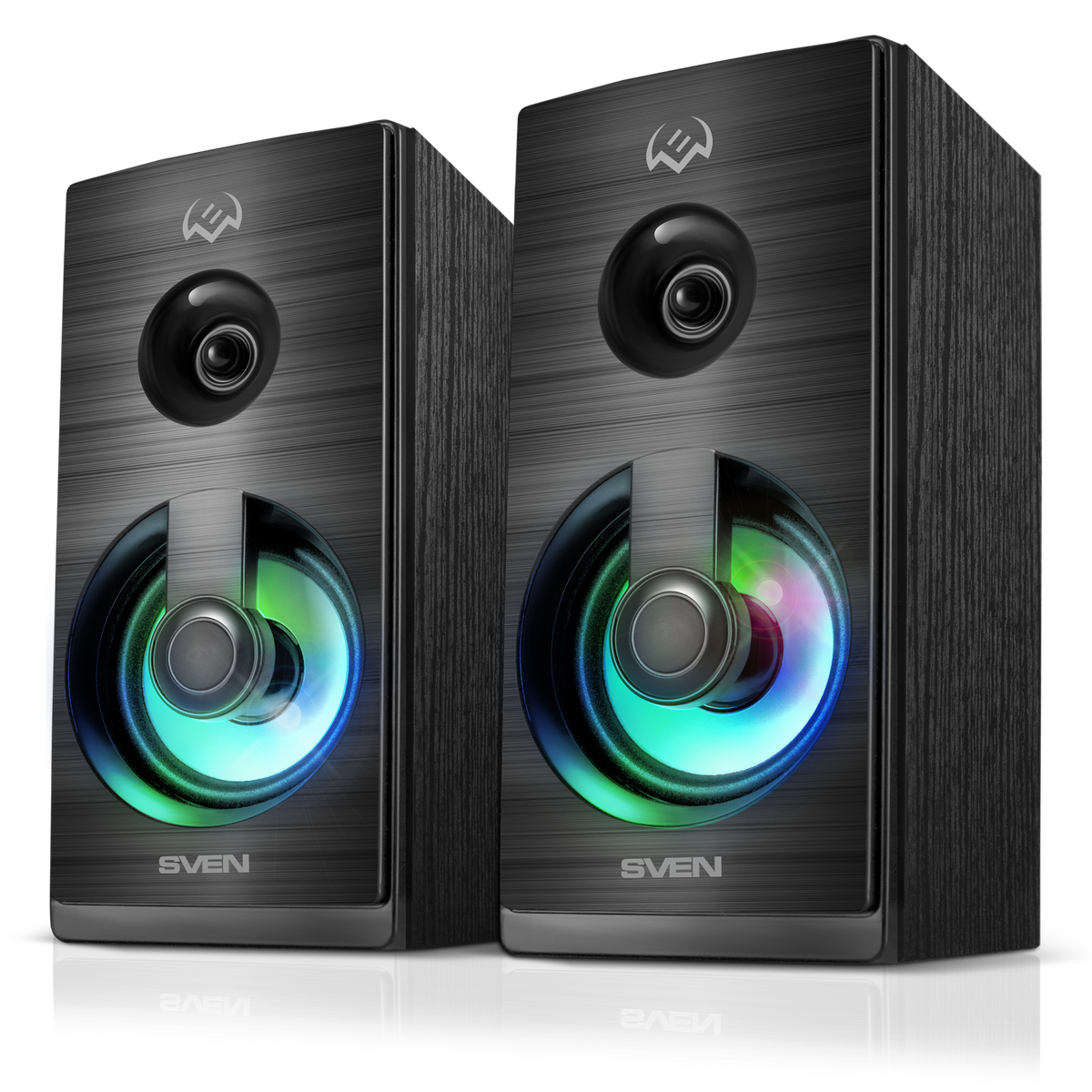 <102898> Акустическая система SVEN SPS-512 2.0, 6W, USB, RGB, чёрные [SV-020156]
