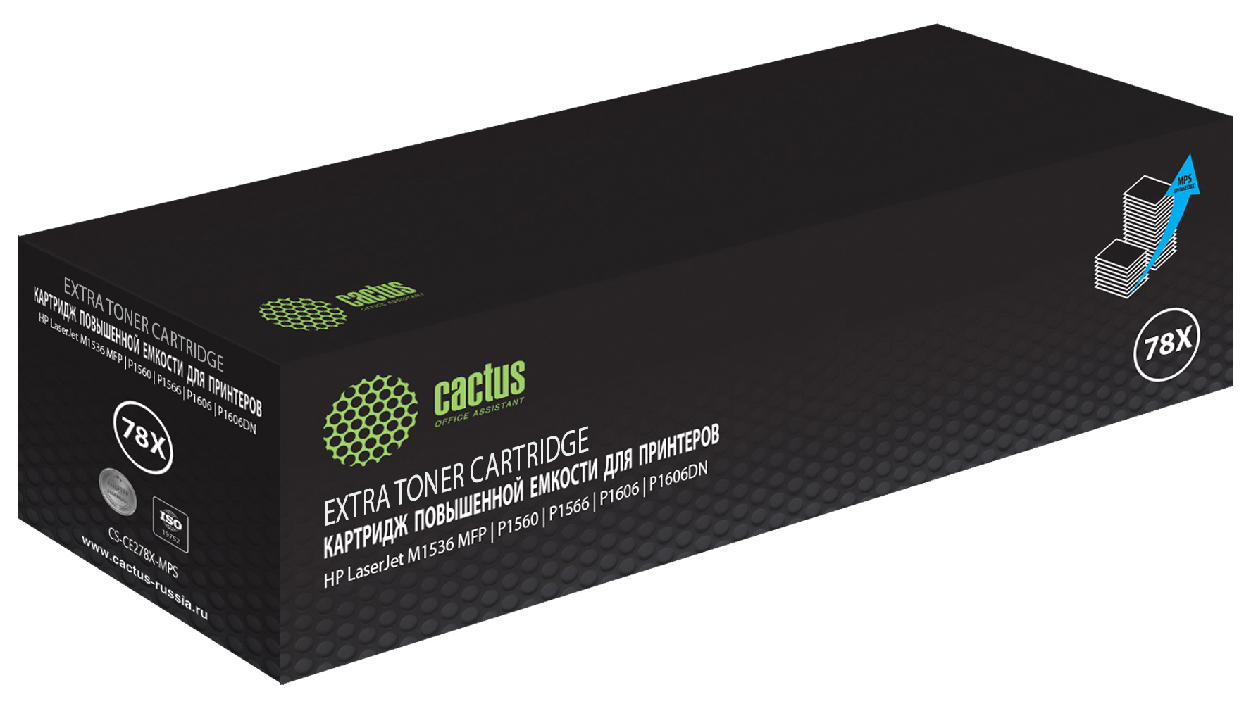 -/ Картридж лазерный Cactus CS-CE278X-MPS CF278X черный (3000стр.) для HP LJ P1566/P1606w