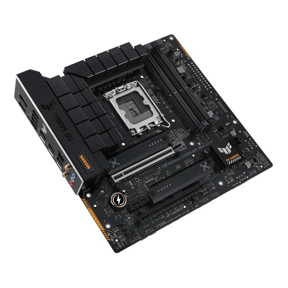 Материнская плата ASUS TUF GAMING B760M-BTF WIFI D4 LGA1700 mATX 4xDDR4 2xPCIEx16 PCIEx1 3xM.2 3xUSB-C DP HDMI 2.5GLAN Wi-Fi 6