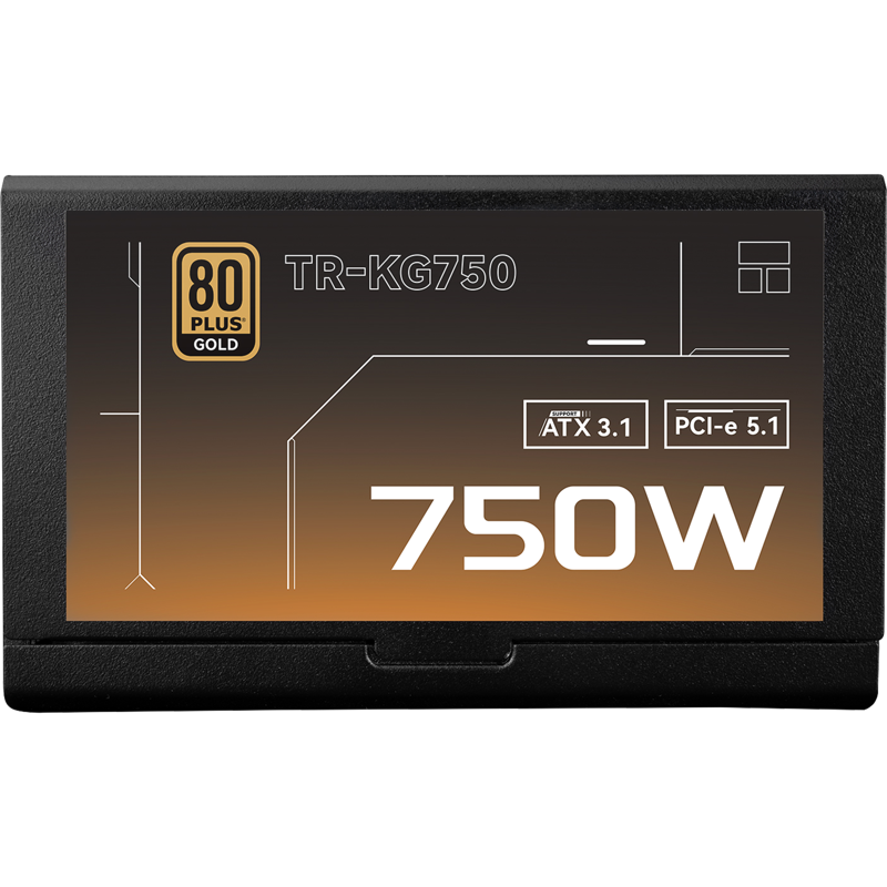 Блок питания 750W/ Power Supply Thermalright, 750W 80+ Gold (ATX, 3.1, PCIe 5.1, Full modular, 1x24(20+4)pin, 2xCPU 8(4+4)pin, 2xPCIe*2 8(6+2)pin, 1x12V-2x6, 8xSATA3, 3xMOLEX4pin, Active, 120x120mm, 150x140x86mm, APFC, OVP, UVP, SCP, OCP, OTP, OPP, black)