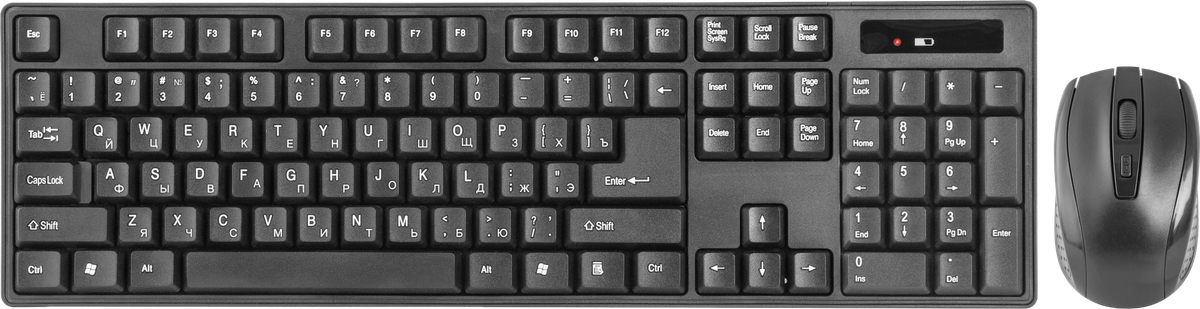Defender Клавиатура + мышь C-915 RU  Black USB [45915] {Беспроводной набор, полноразмерный}