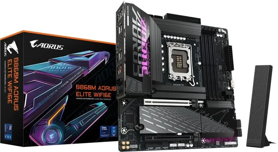 <116502> Материнская плата Socket-1851 Gigabyte B860M A ELITE WIFI6E(B860) 4*DDR5 HDMI DP mATX [B860M A ELITE WIFI6E]