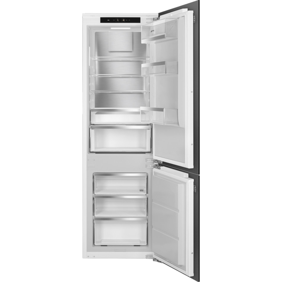Встраиваемый холодильник Smeg/ Встраиваемый холодильник Smeg, объем 244 л (182+62), полный No Frost, жесткое крепление, LCD-дисплей, инверторный компрессор, энергоэффективность D