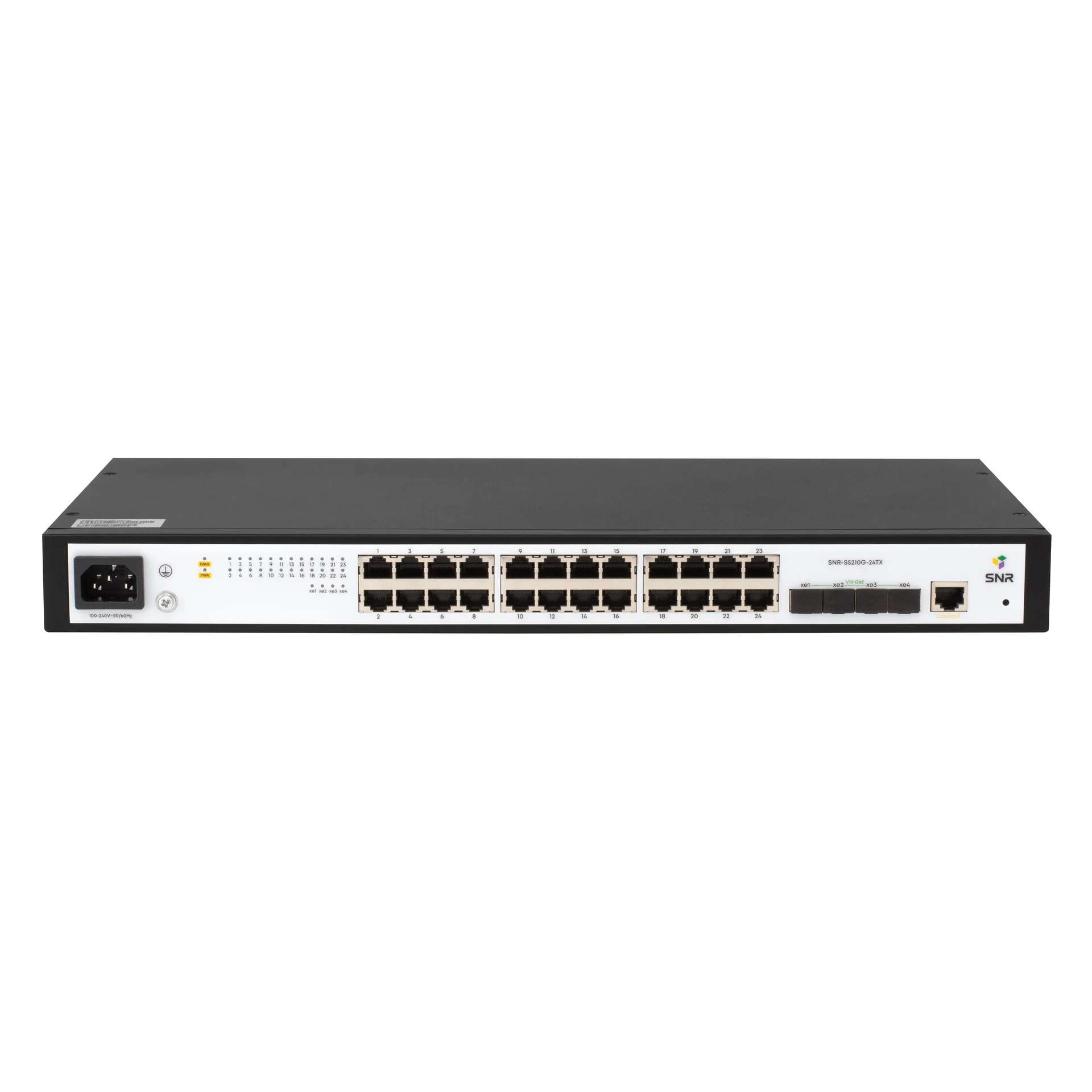 SNR SNR-S5210G-24TX Управляемый коммутатор уровня 2+, 24 порта 10/100/1000Base-T, 4 порта 1/10G SFP+, встроенный БП ~220V AC