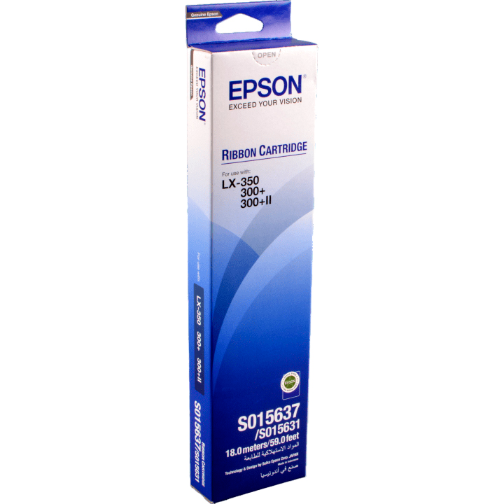 C13S015637 - Черный риббон-картридж Epson RIBBON LX-350/LX300 EU, C13S015637 все наши цены всегда включают НДС