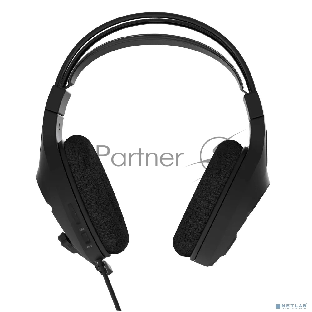 Гарнитура проводная игровая Perfeo RGF AIR черная 1,8 м, разъем 3,5 мм (4 pin) и USB (LED), переходник