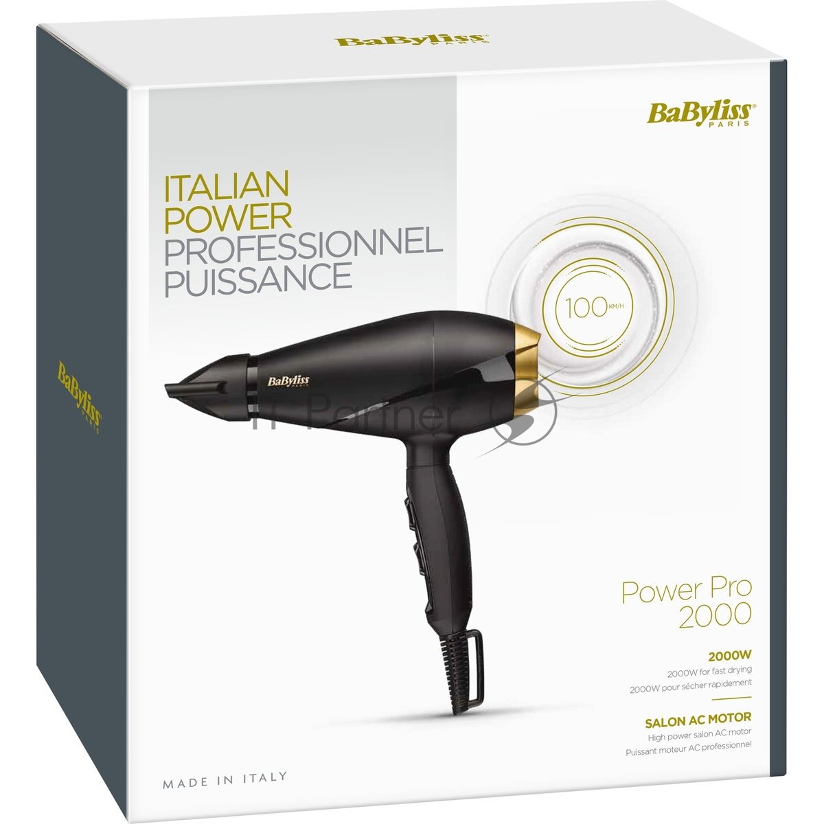 Фен BaByliss Power Pro 2000 6704E черный, 2000 Вт, ионизация