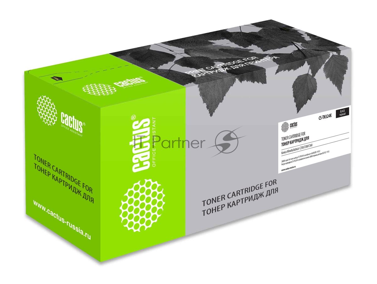 Картридж лазерный Cactus CS-TN324K черный (28000 стр.) для Konica Minolta bizhub C258/C308/C368