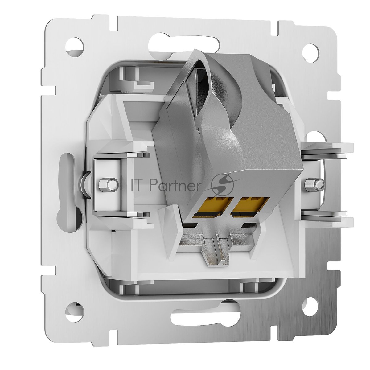 Розетка Ethernet RJ-45 cat. 6A экранированная (белый матовый)