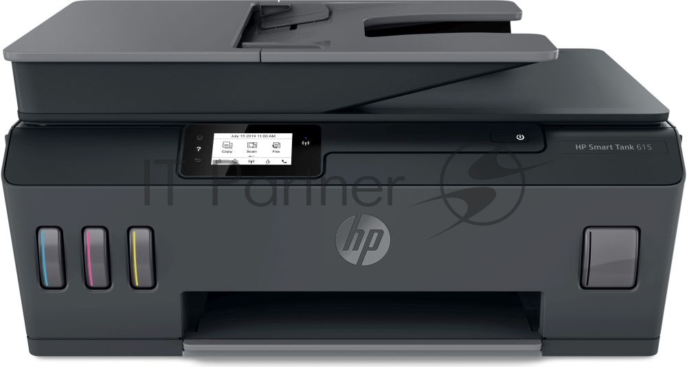 МФУ струйное HP Smart Tank 615 AiO (Y0F71A), A4, цветной, печ. до 22 стр/мин. (ч/б) до 16 стр/мин. (цвет), скан. до 5 стр/мин. (ч/б) 3 стр/мин. (цвет), 1200 x 1200 dpi (ч/б печать, скан.) 1200 x 4800 dpi (печать цвет), USB, Wi-Fi, BlueTooth, Air Print, Mopria