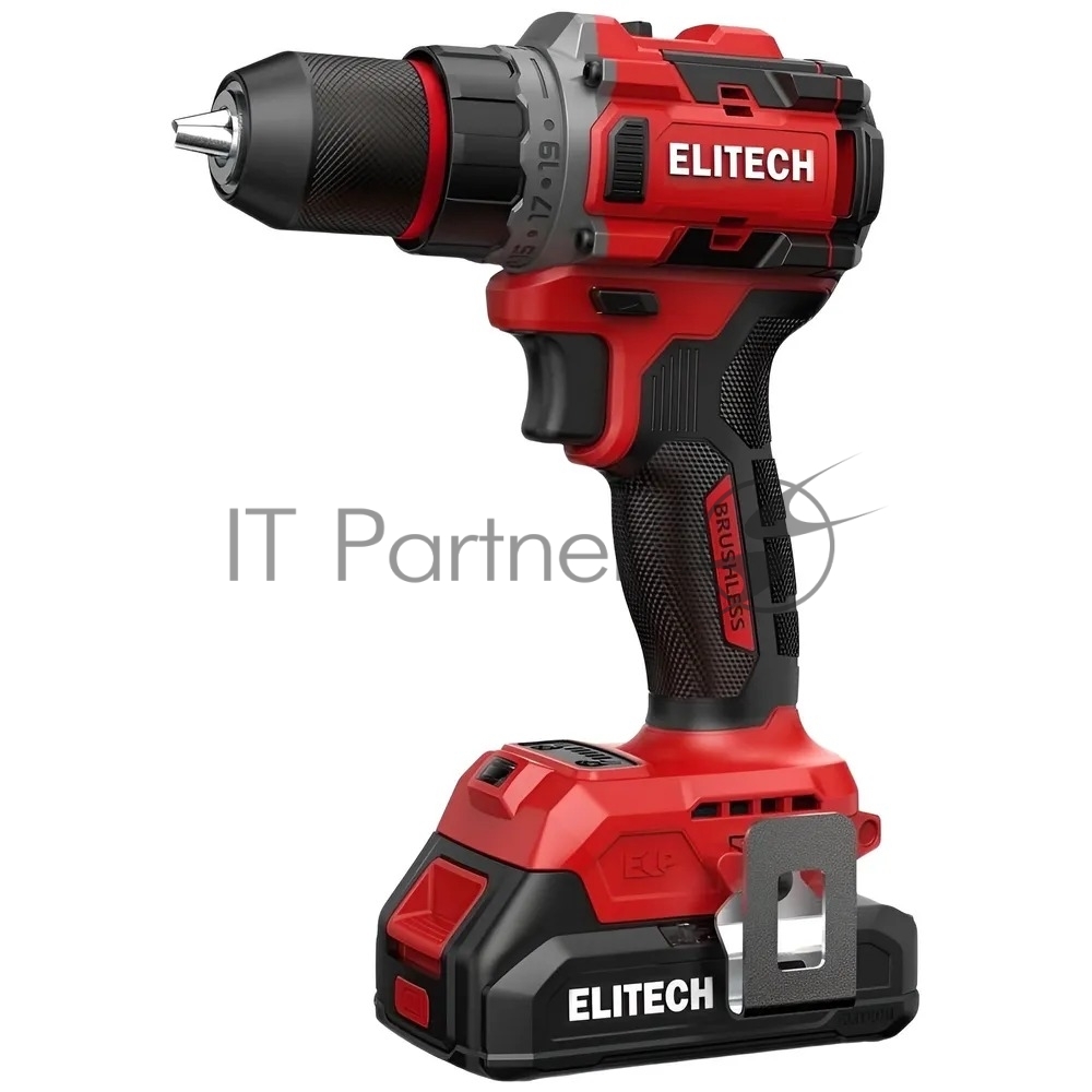 Дрель-шуруповерт Elitech ДА 20БЛ2, 20 В, 2 Ач, 60 Нм, бесщеточный