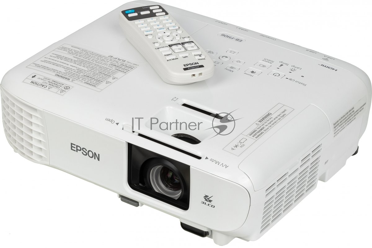 Проектор Epson EB-FH06 белый (LCD, 1920×1080, 3500Lm, 16000:1, 2.7 kg) (V11H974040)
