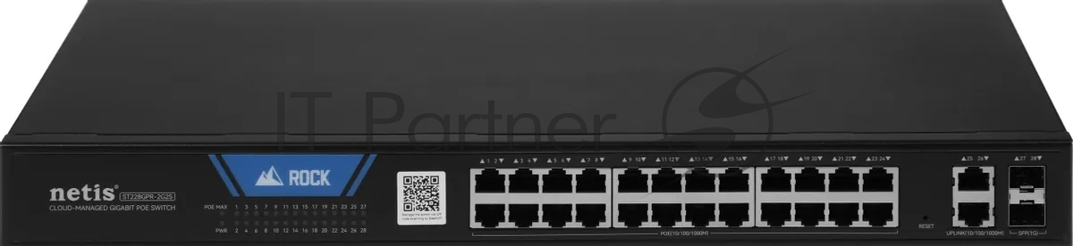 Коммутатор Netis ST228GPR-2G2S, 24×1 Гбит/с PoE+ + 2×1 Гбит/с + 2×1 Гбит/с SFP, настраиваемый