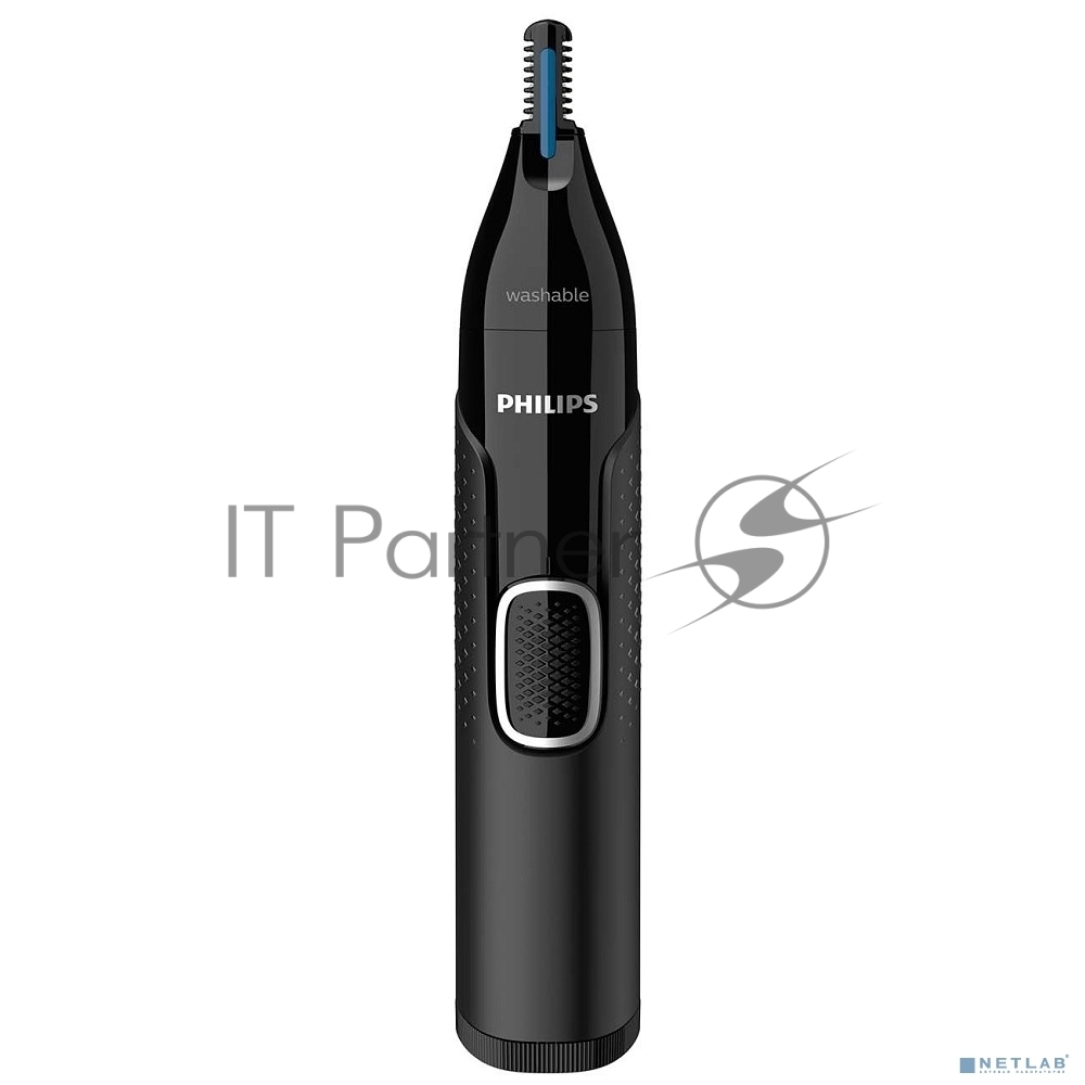 Триммер Philips для носа и ушей, черный, корпус - пластик, 3 насадки-гребня, насадка - триммер, щеточка для очистки, мягкий чехол, батарейка