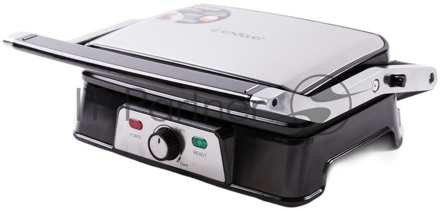 Гриль-пресс электрический Endever Grillmaster 220, серебристый/черный