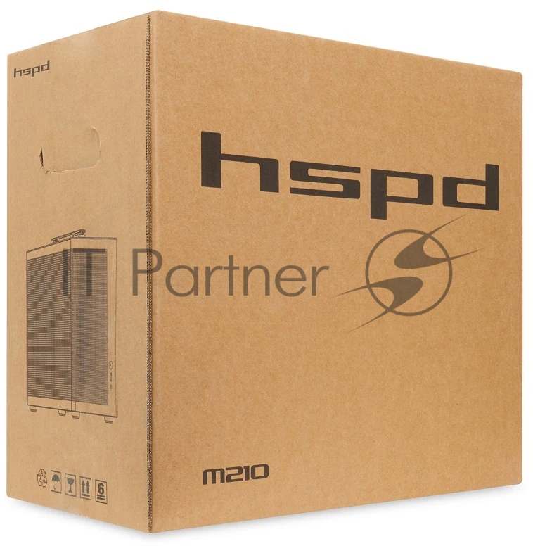Компьютерный корпус без блока питания HSPD M210, Mesh Mid Tower, черный, 0.7 SPCC, 1x90мм mATX, mITX 140/280/150мм 1x2.5", 1x3.5", 4xPCI 1xUSB-A 3.0 302x168x350мм