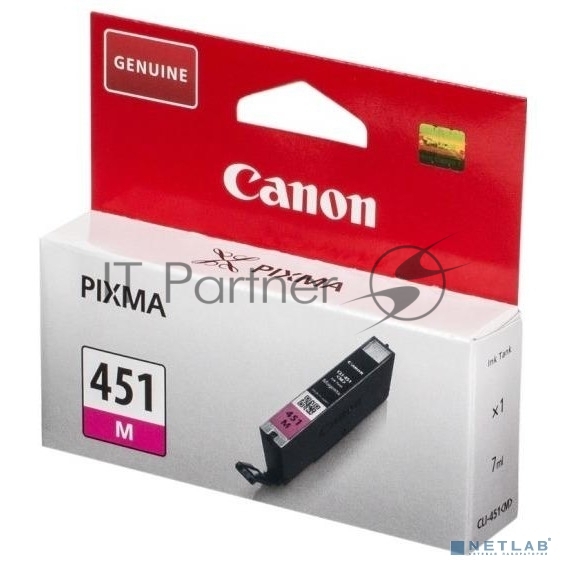 Картридж струйный Canon CLI-451M 6525B001 пурпурный (333стр.) (7мл) для Canon Pixma iP7240/MG6340/MG5440 без чипа