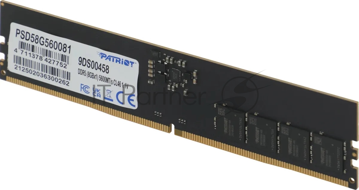 Оперативная память Patriot Signature, DDR5, 8GB (1x8 GB), 5600 MHz, CL46, DIMM