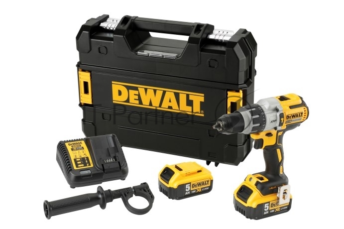 Дрель-шуруповерт DeWalt DCD996P2-QW, 18 В, 5 Ач, 95 Нм, щеточный, ударный