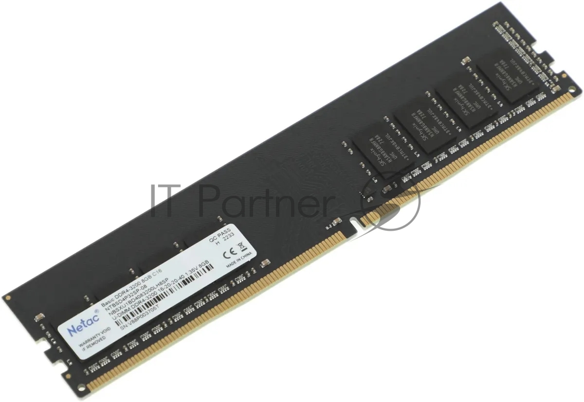 Оперативная память NETAC Basic, DDR4, 8GB (1x8GB), 3200MHz, CL22, DIMM