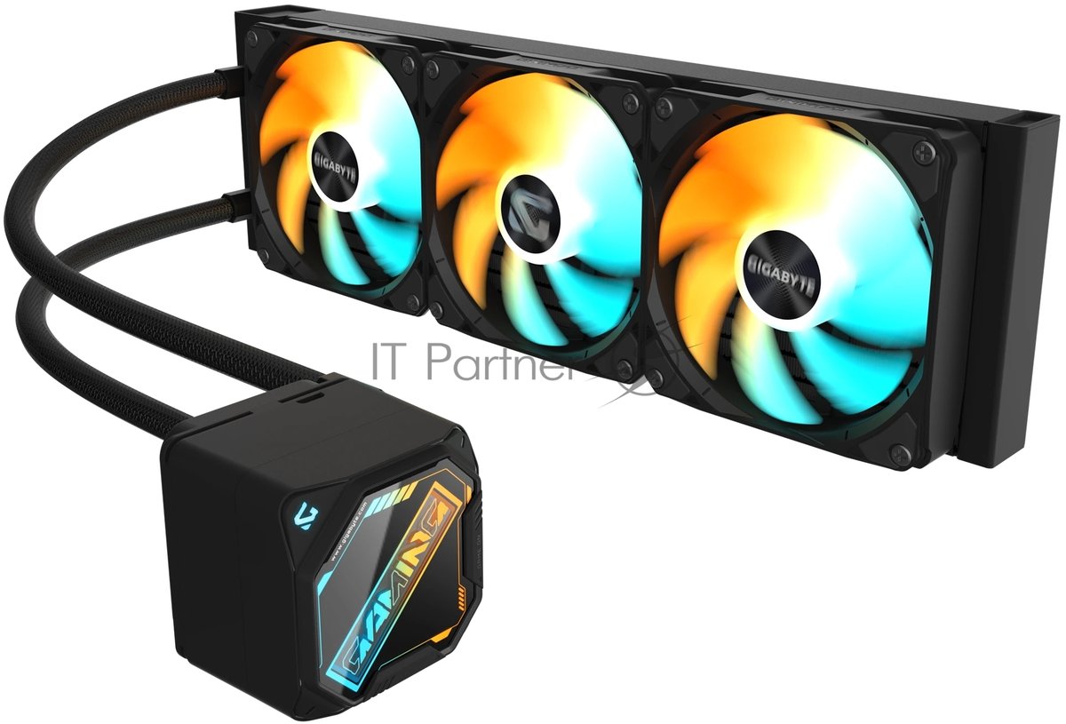 Жидкостная система охлаждения GIGABYTE Gaming GME 360 ARGB черный, алюминий/медь, 2200 об/мин, 35.8 дБ, 4 pin