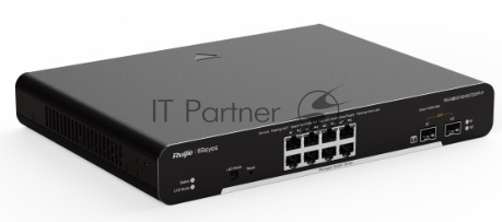 Коммутатор Reyee 8-Port Gigabit L2 Managed POE Switch, 8 Gigabit RJ45 POE/POE+ Ports,2 SFP Slots,125W PoE Power budget, Desktop Steel Case