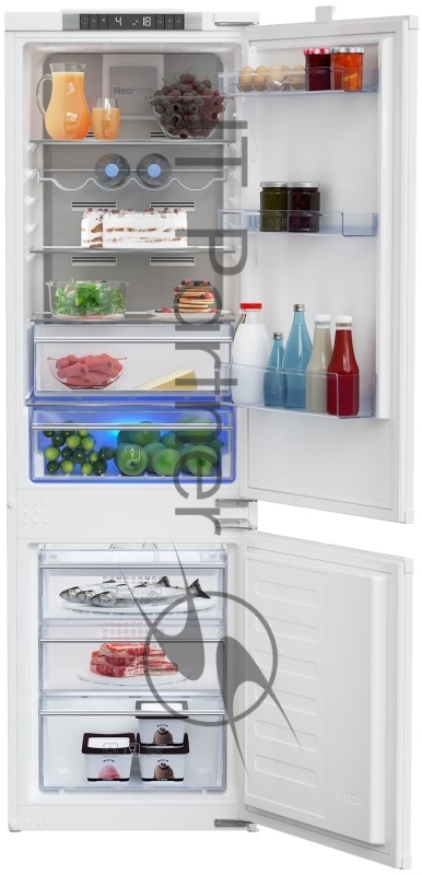 Встраиваемый холодильник Beko BCNA275E3S (7523020054) белый двухкамерный 185/69 л морозилка снизу, No Frost