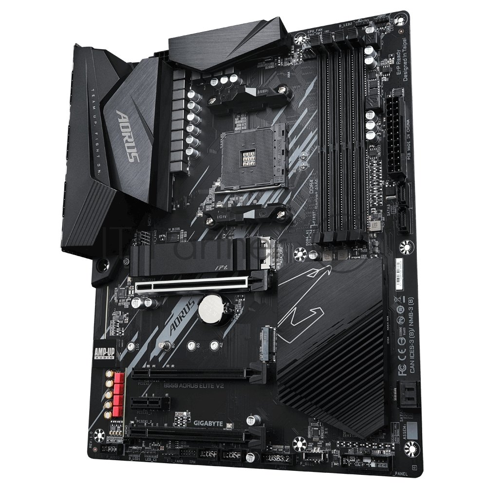 Материнская плата Gigabyte B550 AORUS ELITE V2, Socket AM4, AMD B550, 4xDDR4-3200, HDMI+DP, 3xPCI-Ex16, 1xPCI-Ex1, 4xSATA3(RAID 0/1/10), 2xM.2, 8 Ch Audio, 2,5GLan, (2+4)xUSB2.0, (6+2)xUSB3.2, ATX, RTL (809898) bp (B550 AORUS ELITE V2 плохая упаковка)