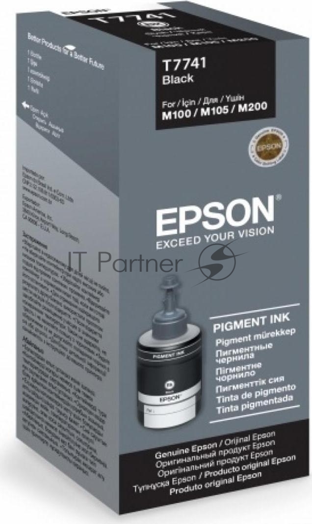 Контейнер с чернилами Epson T7741 с черными пигментными чернилами, для M100/M200 C13T774198