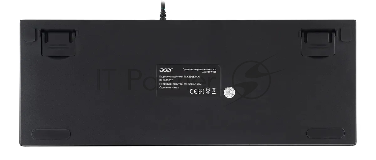 Клавиатура Acer OKW126 проводная, USB Type-A, чёрный