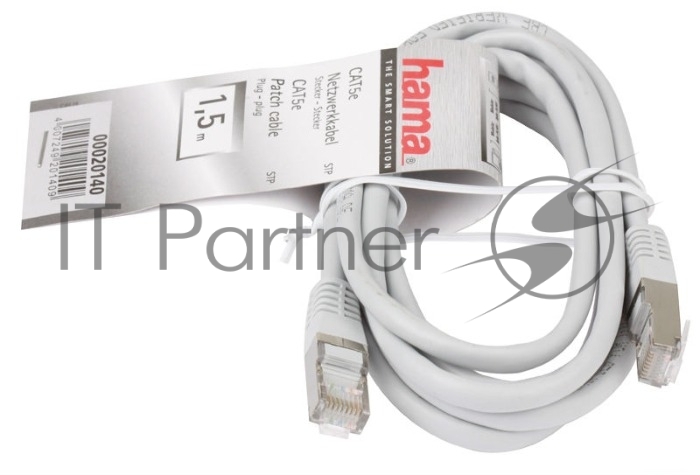 Патч-корд Hama H-20140 8p8c (RJ45) (m-m) CAT5e STP 1.5 м 1000 Мбит/с серый 