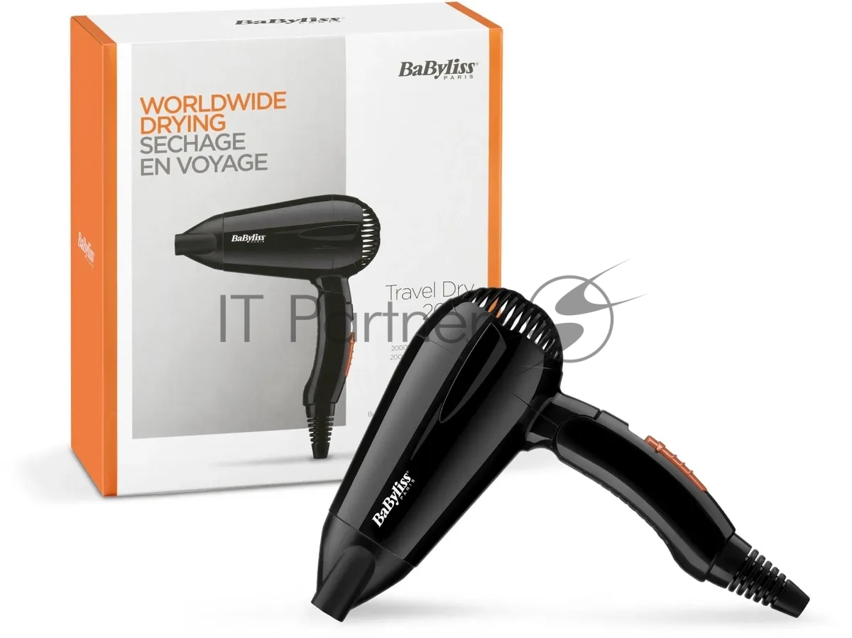 Фен BaByliss 5344E черный, 2000 Вт, компактный