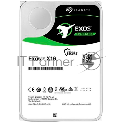 Жесткий диск HDD Seagate Exos X16 14Tb 7200rpm SATA 256Mb 3.5"