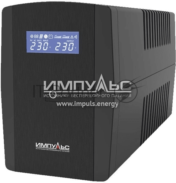 ИБП Импульс - Юниор Смарт 2200 ВА/1320 Вт, Line-Interactive, in (Сетевой шнур (Schuko)), 6xIEC-320 C13, LCD, Tower, цвет чёрный, JS22211