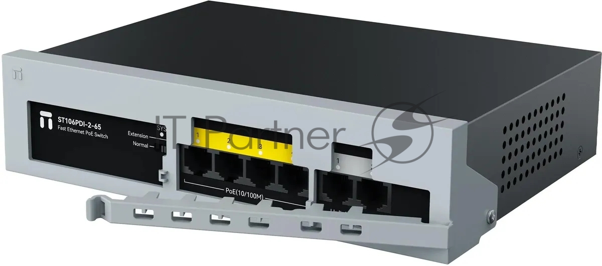 Коммутатор Netis ST106PDI-2-65 6x100Мбит/с 4PoE 65W неуправляемый
