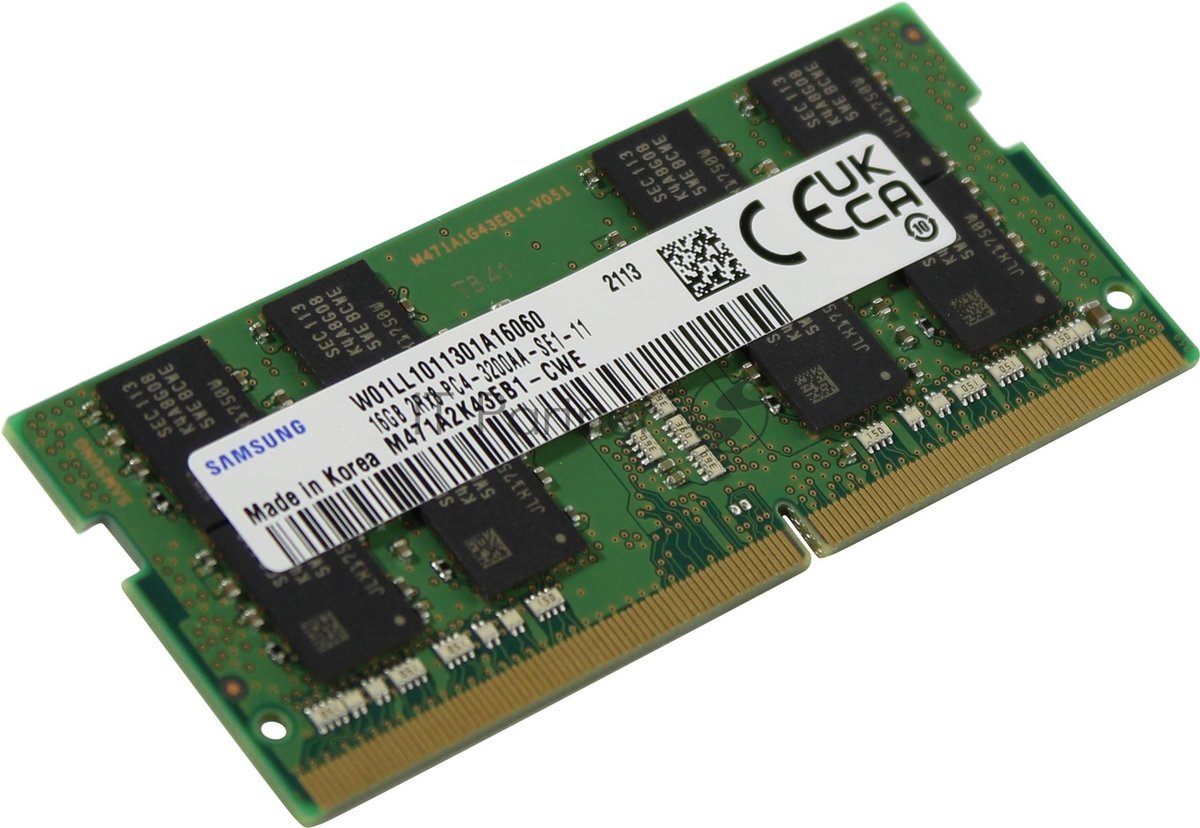 Оперативная память Samsung DDR4   16GB SO-DIMM  3200MHz   1.2V (M471A2K43EB1-CWE) 1 year, OEM